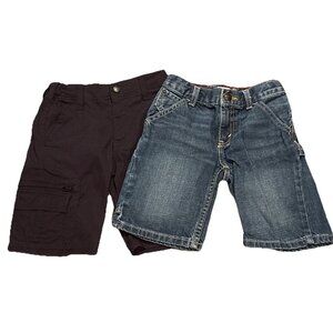 Wrangler and Levi Black & Blue Boys Shorts Size 7 Lot of 2